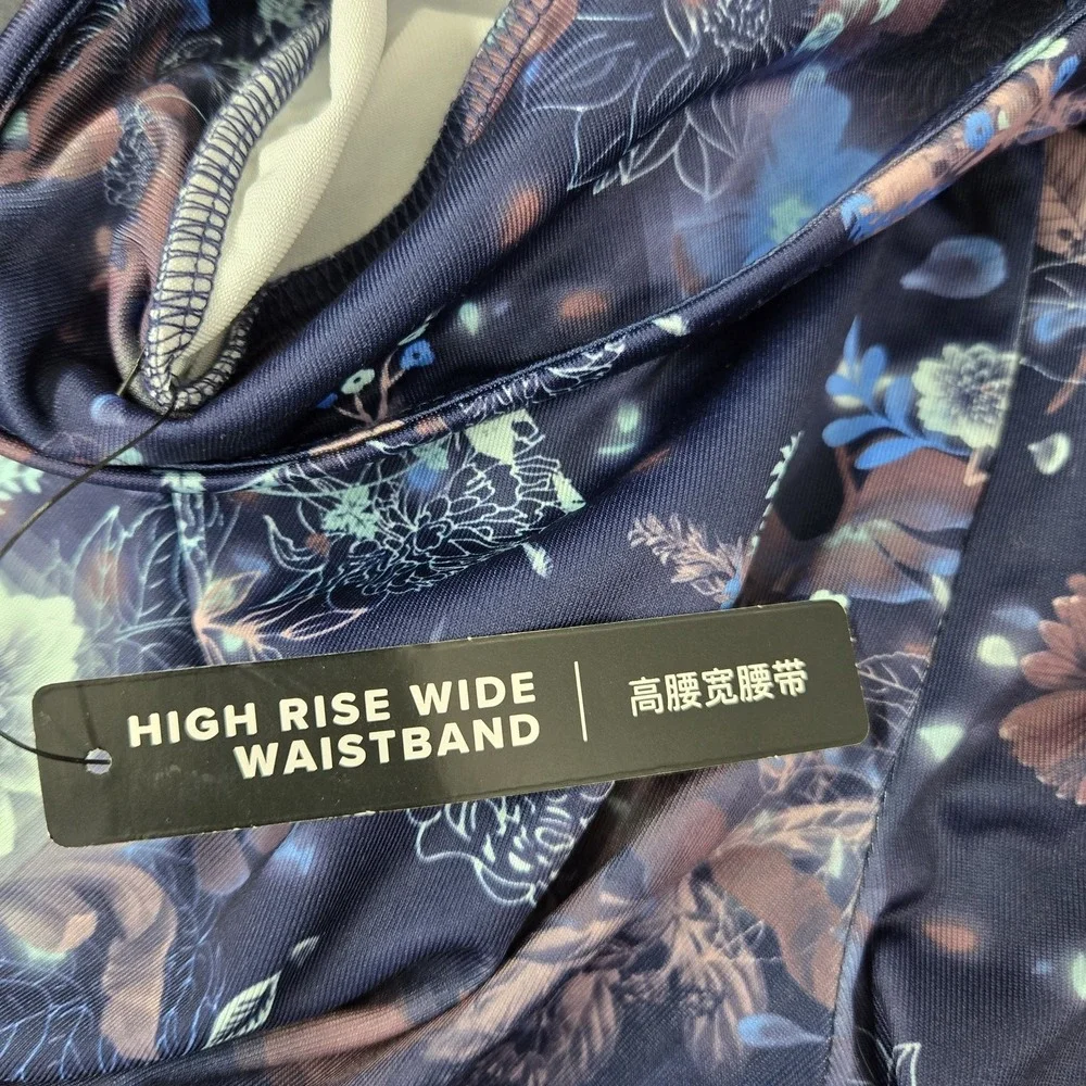 Converse Girl Activewear‎ Pants L Navy Floral Yoga Legging 24